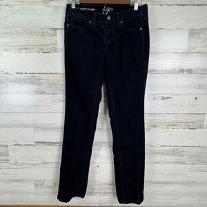 Ann Taylor LOFT Modern Straight Leg Black Corduroy Pants Jeans Women's Sz‎ 28x30